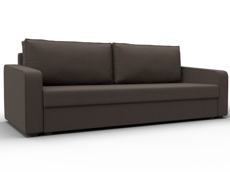 Диван прямой Лига-009, Рогожка, Амур 05 коричневый