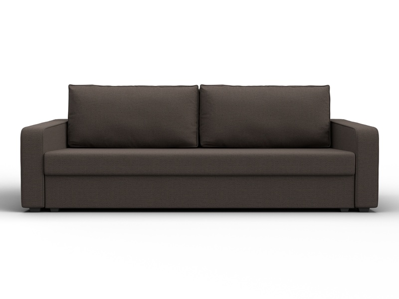 Диван прямой Лига-009, Рогожка, Амур 05 коричневый