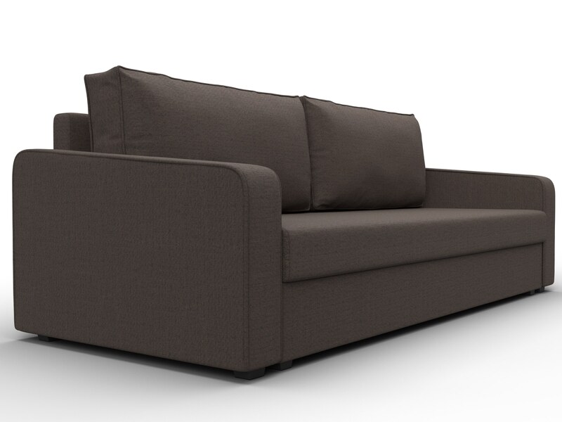 Диван прямой Лига-009, Рогожка, Амур 05 коричневый