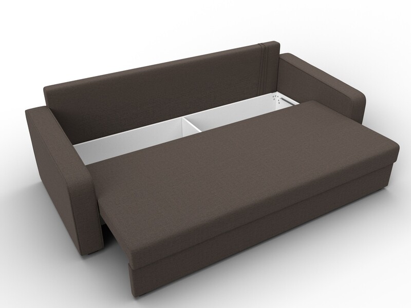 Диван прямой Лига-009, Рогожка, Амур 05 коричневый