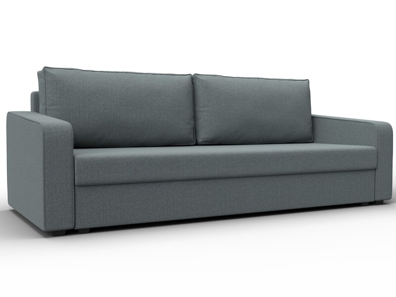 Диван прямой Лига-009, Рогожка, Амур 07 серый