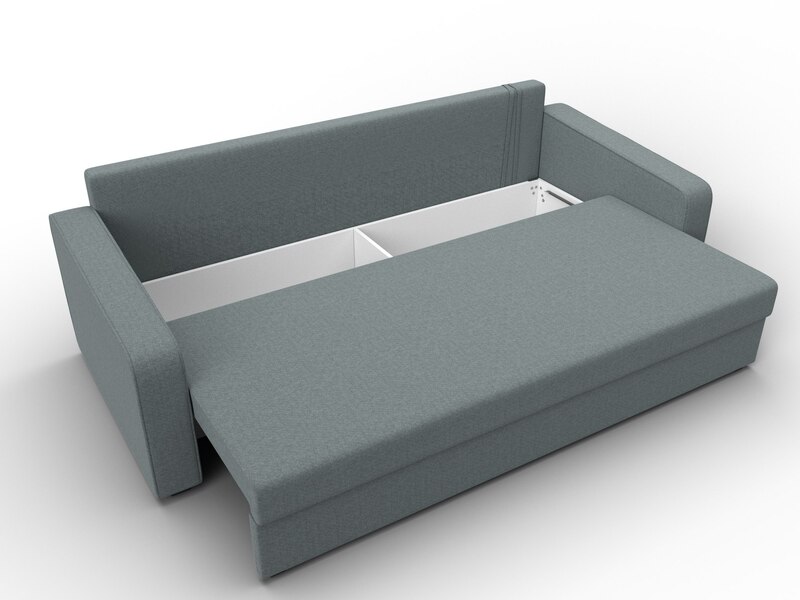 Диван прямой Лига-009, Рогожка, Амур 07 серый