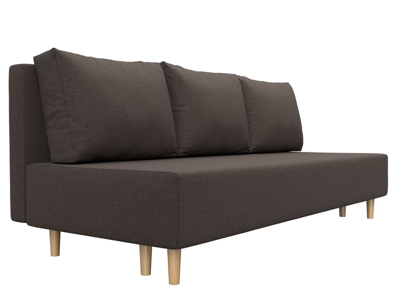 Диван прямой Лига-033, Рогожка, Амур 05 коричневый