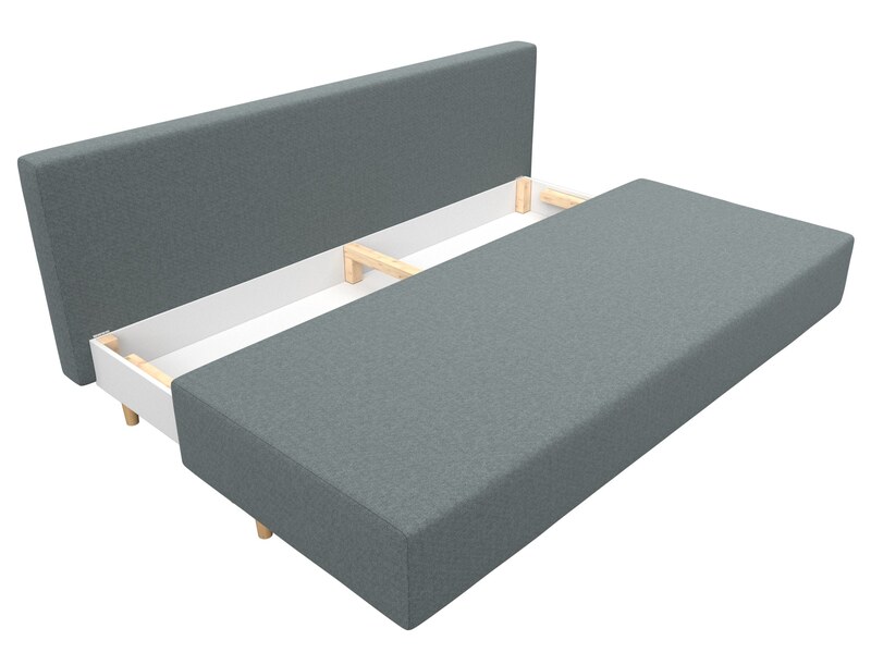 Диван прямой Лига-033, Рогожка, Амур 07 серый