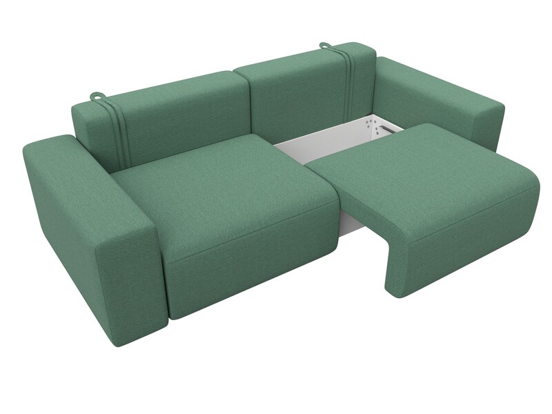 Диван прямой Лига-036 НПБ Классик, Рогожка, Амур 11 зеленый