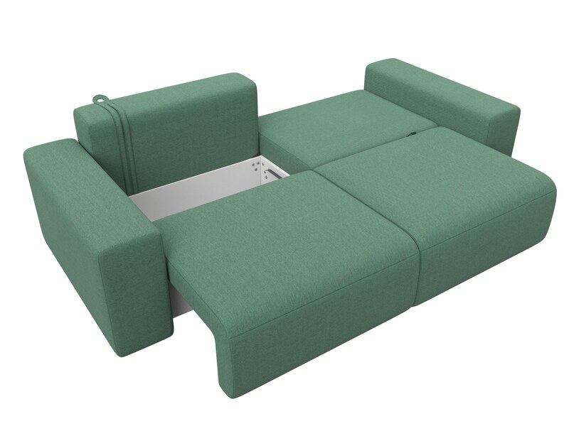 Диван прямой Лига-036 НПБ Классик, Рогожка, Амур 11 зеленый