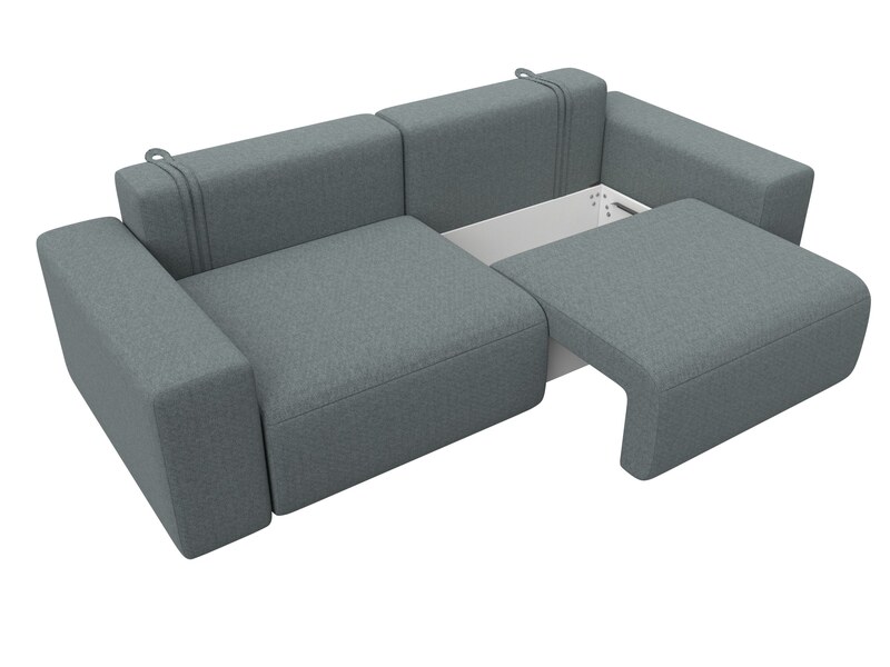 Диван прямой Лига-036 НПБ Классик, Рогожка, Амур 07 серый