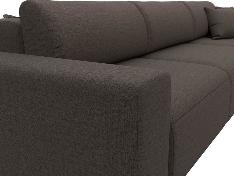 Диван прямой Лига-036 НПБ Классик Лонг, Рогожка, Амур 05 коричневый