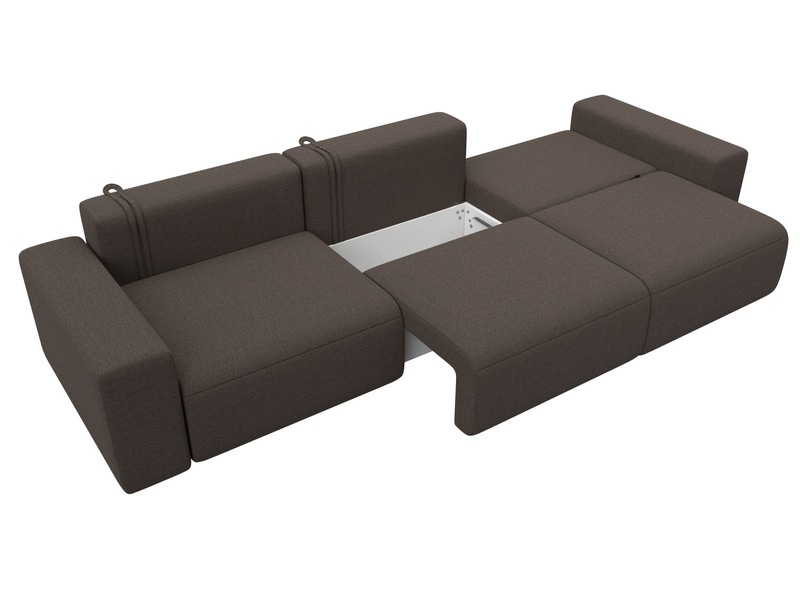 Диван прямой Лига-036 НПБ Классик Лонг, Рогожка, Амур 05 коричневый