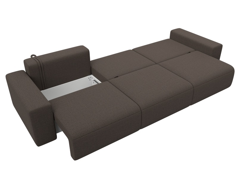 Диван прямой Лига-036 НПБ Классик Лонг, Рогожка, Амур 05 коричневый