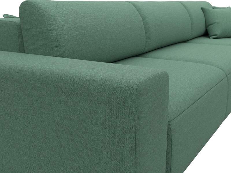 Диван прямой Лига-036 НПБ Классик Лонг, Рогожка, Амур 11 зеленый