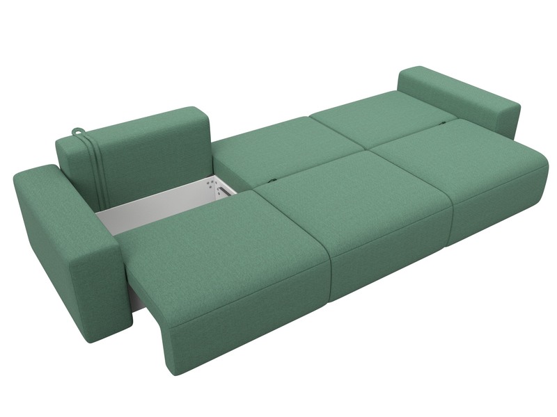 Диван прямой Лига-036 НПБ Классик Лонг, Рогожка, Амур 11 зеленый