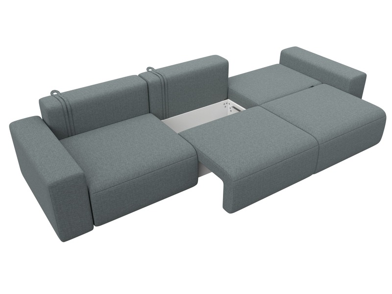 Диван прямой Лига-036 НПБ Классик Лонг, Рогожка, Амур 07 серый