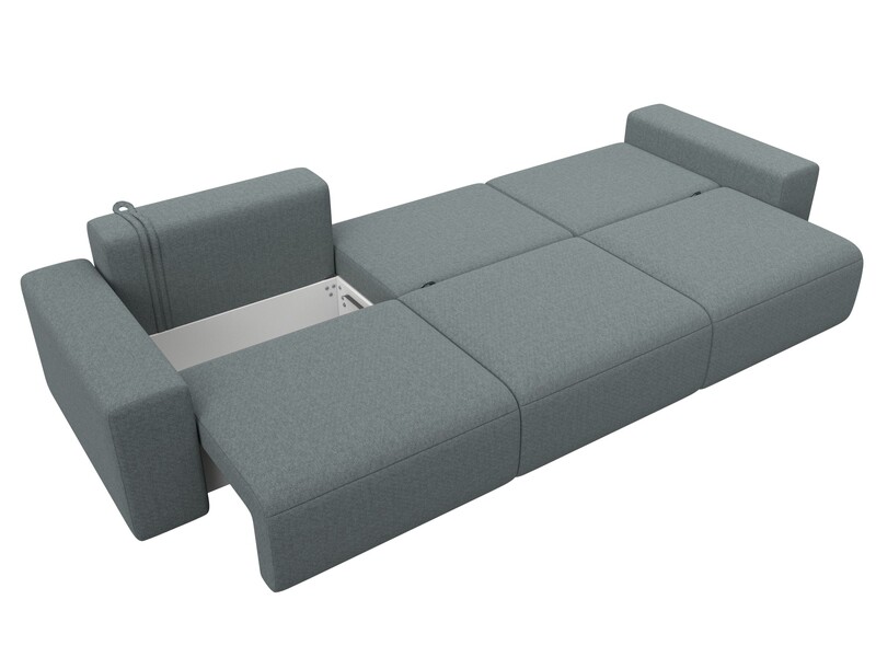 Диван прямой Лига-036 НПБ Классик Лонг, Рогожка, Амур 07 серый