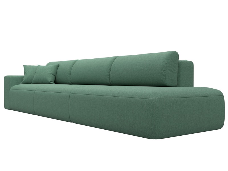 Диван прямой Лига-036 НПБ Модерн Лонг подлокотник слева, Рогожка, Амур 11 зеленый