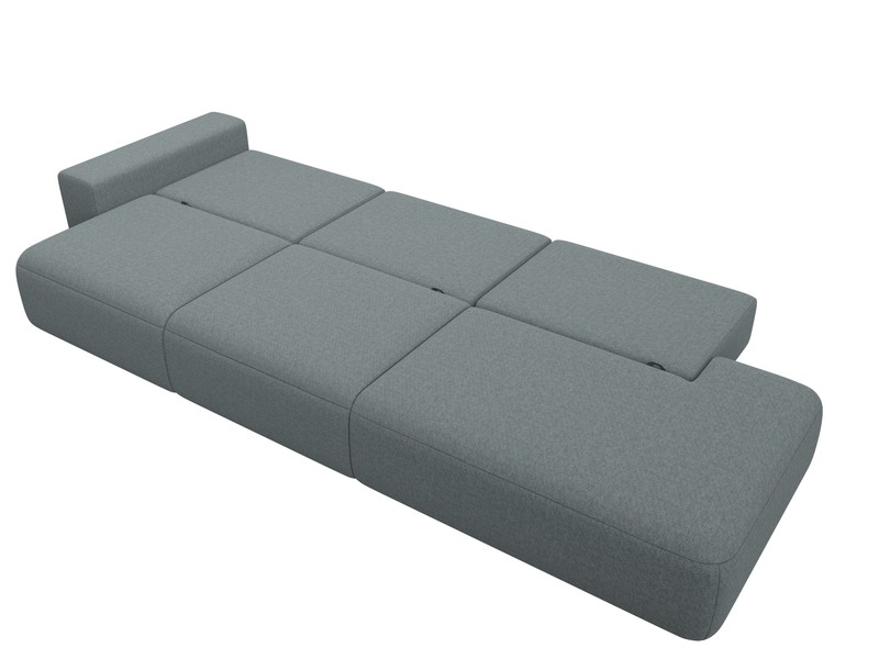 Диван прямой Лига-036 НПБ Модерн Лонг подлокотник слева, Рогожка, Амур 07 серый