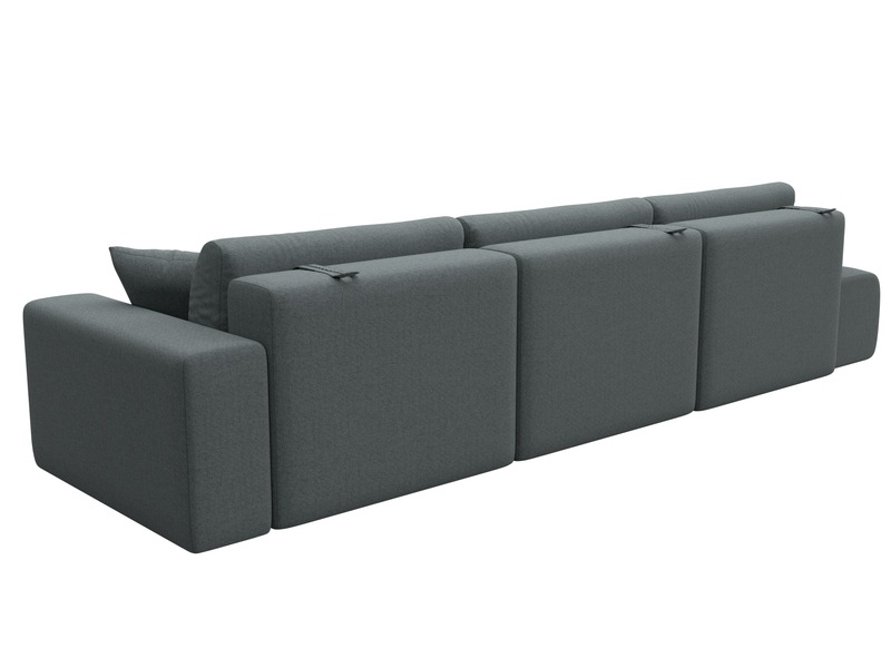 Диван прямой Лига-036 НПБ Модерн Лонг подлокотник справа, Рогожка, Амур 07 серый