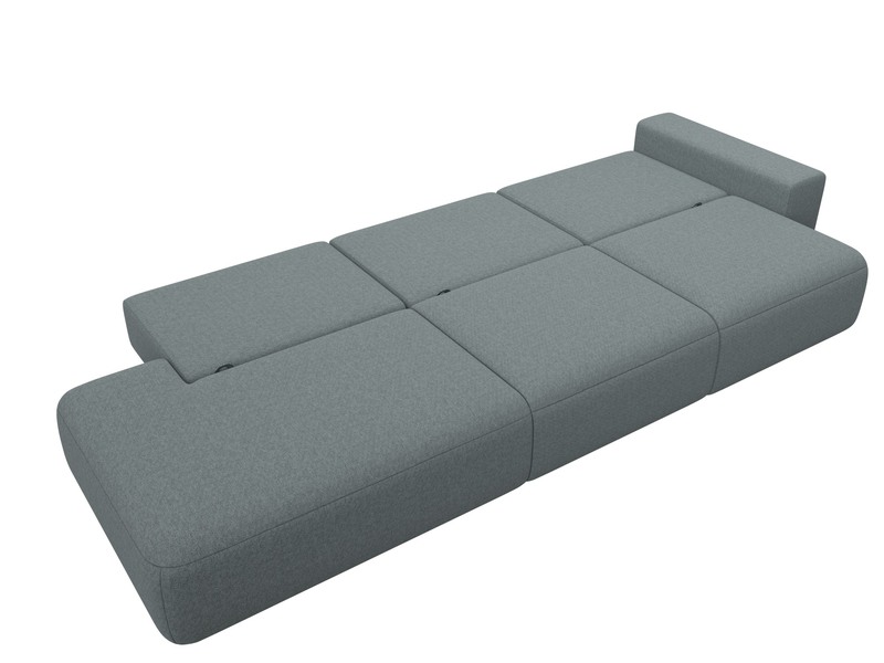 Диван прямой Лига-036 НПБ Модерн Лонг подлокотник справа, Рогожка, Амур 07 серый