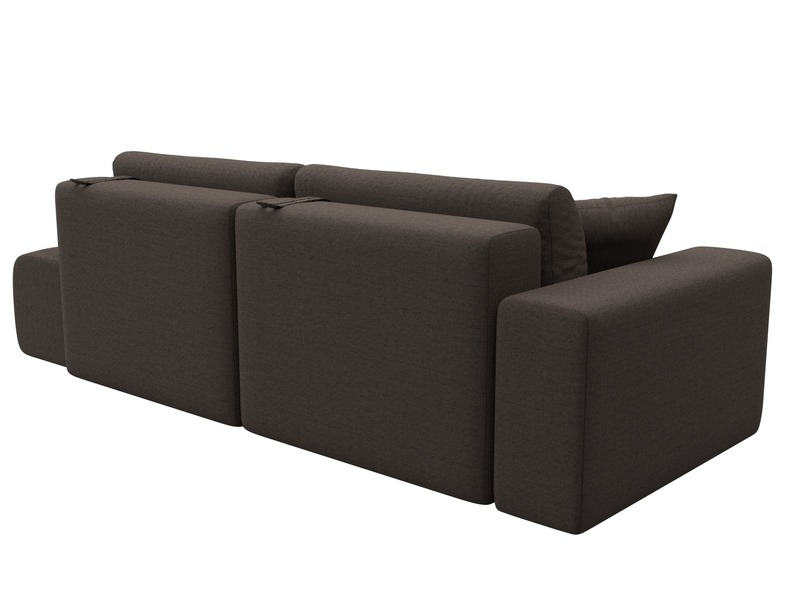 Диван прямой Лига-036 НПБ Модерн подлокотник слева, Рогожка, Амур 05 коричневый