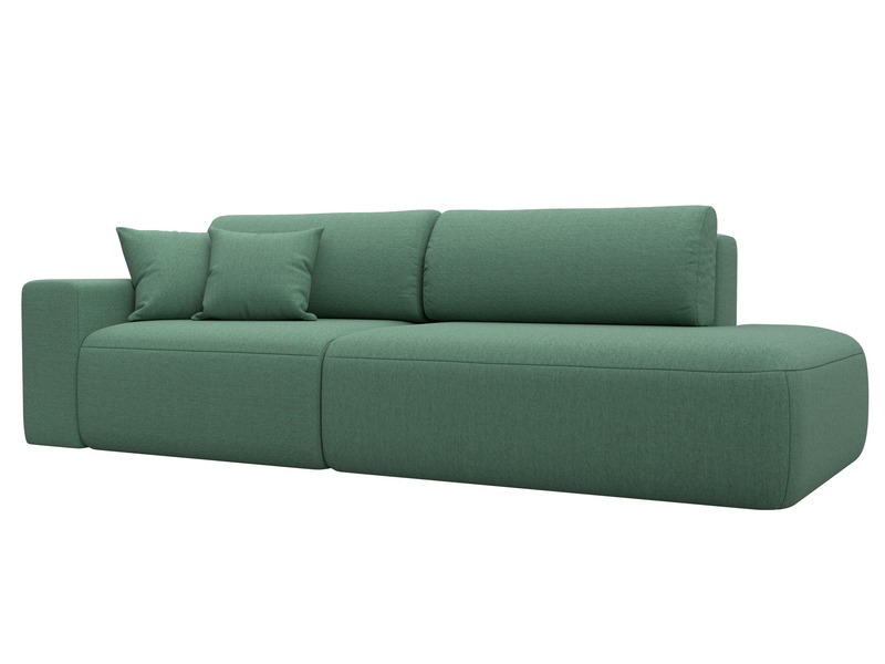 Диван прямой Лига-036 НПБ Модерн подлокотник слева, Рогожка, Амур 11 зеленый