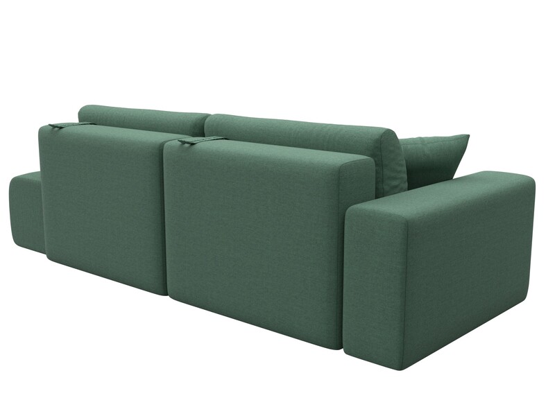 Диван прямой Лига-036 НПБ Модерн подлокотник слева, Рогожка, Амур 11 зеленый