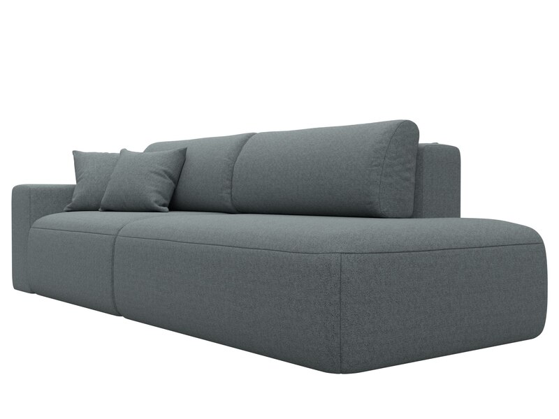 Диван прямой Лига-036 НПБ Модерн подлокотник слева, Рогожка, Амур 07 серый