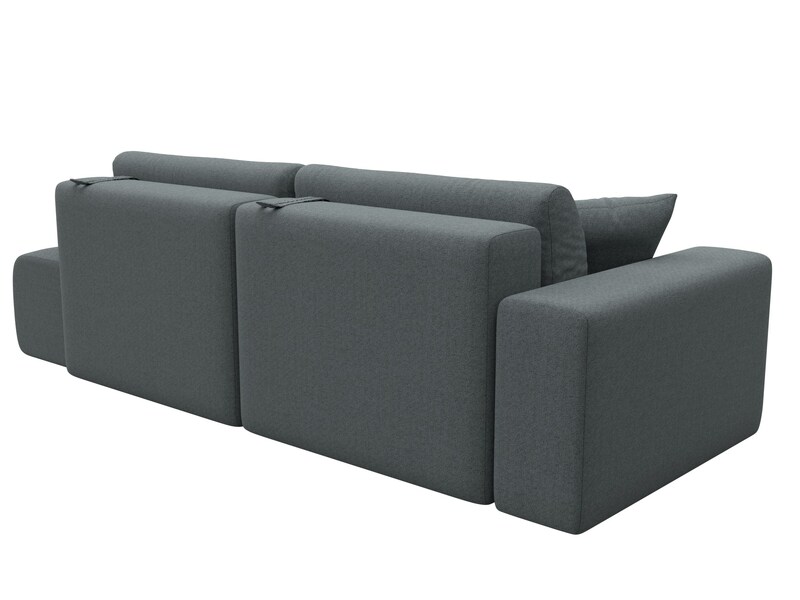 Диван прямой Лига-036 НПБ Модерн подлокотник слева, Рогожка, Амур 07 серый