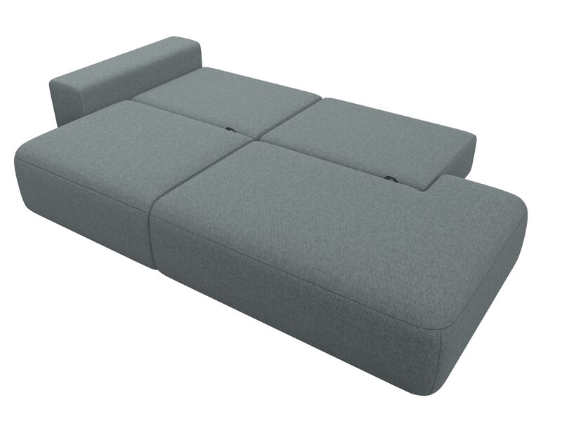 Диван прямой Лига-036 НПБ Модерн подлокотник слева, Рогожка, Амур 07 серый