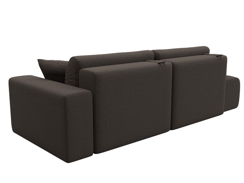 Диван прямой Лига-036 НПБ Модерн подлокотник справа, Рогожка, Амур 05 коричневый