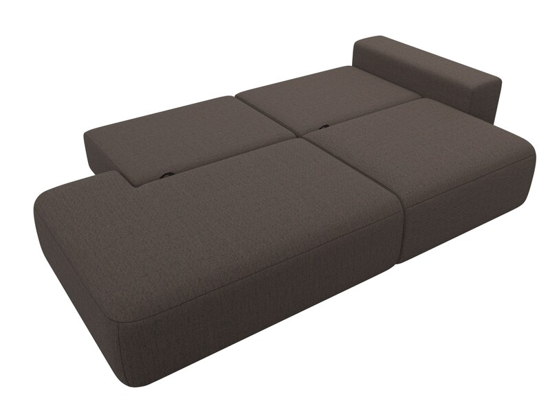 Диван прямой Лига-036 НПБ Модерн подлокотник справа, Рогожка, Амур 05 коричневый