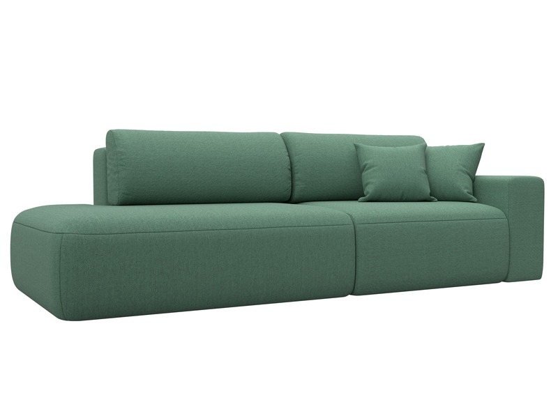 Диван прямой Лига-036 НПБ Модерн подлокотник справа, Рогожка, Амур 11 зеленый