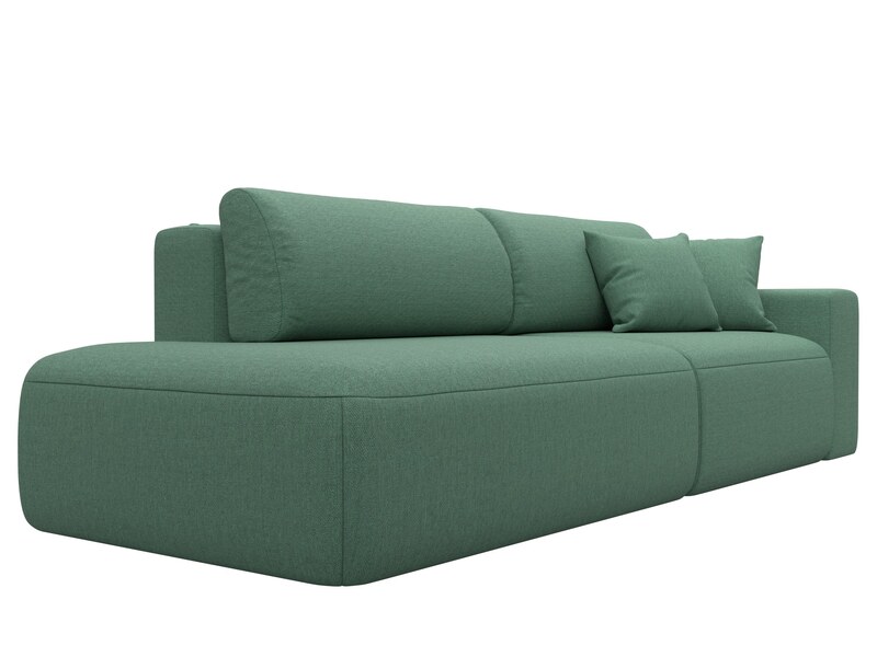 Диван прямой Лига-036 НПБ Модерн подлокотник справа, Рогожка, Амур 11 зеленый