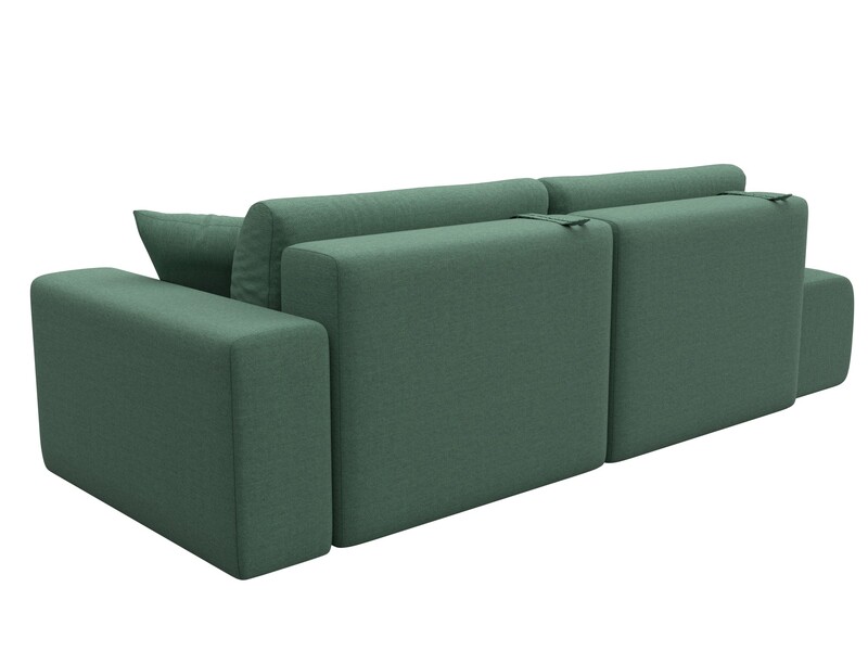 Диван прямой Лига-036 НПБ Модерн подлокотник справа, Рогожка, Амур 11 зеленый