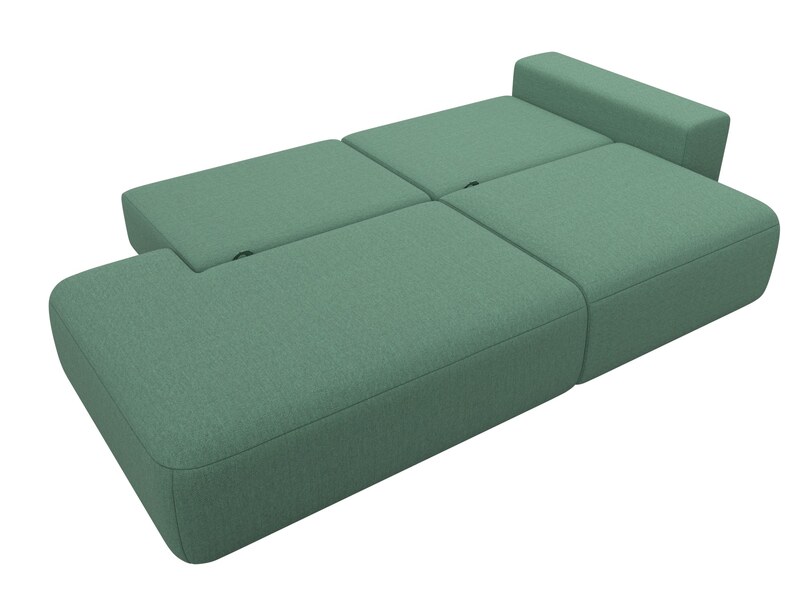 Диван прямой Лига-036 НПБ Модерн подлокотник справа, Рогожка, Амур 11 зеленый