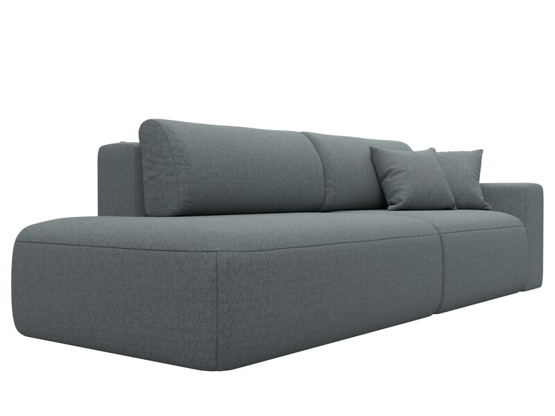 Диван прямой Лига-036 НПБ Модерн подлокотник справа, Рогожка, Амур 07 серый