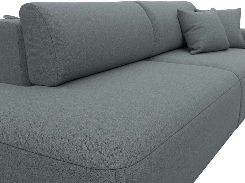 Диван прямой Лига-036 НПБ Модерн подлокотник справа, Рогожка, Амур 07 серый