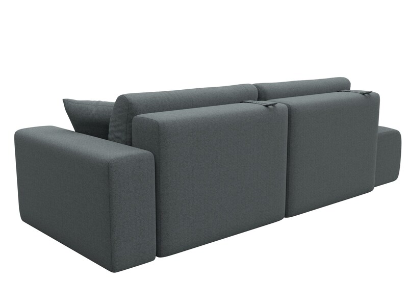 Диван прямой Лига-036 НПБ Модерн подлокотник справа, Рогожка, Амур 07 серый