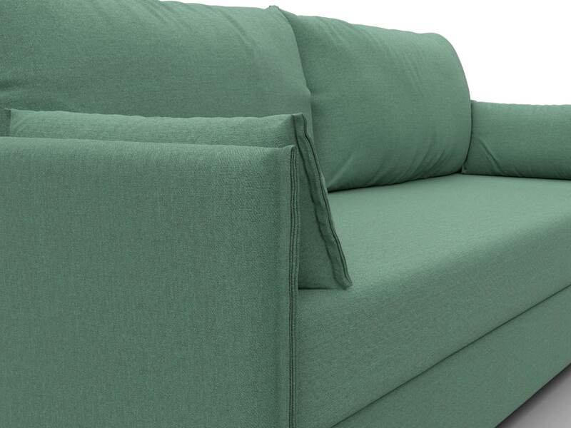 Диван прямой Сайгон, Рогожка, Амур 11 зеленый