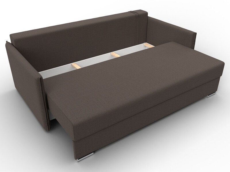 Диван прямой Сайгон, Рогожка, Амур 05 коричневый