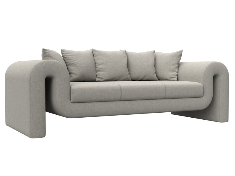 Диван прямой Волна, Рогожка, Амур 02 бежевый