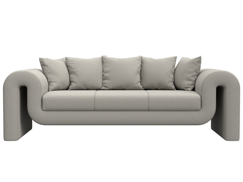 Диван прямой Волна, Рогожка, Амур 02 бежевый