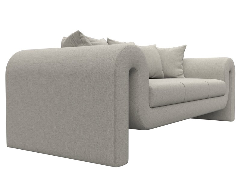 Диван прямой Волна, Рогожка, Амур 02 бежевый