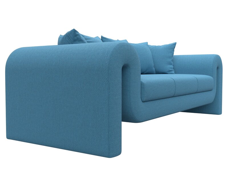 Диван прямой Волна, Рогожка, Амур 10 голубой