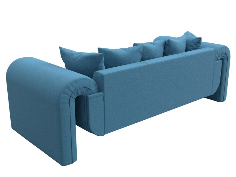 Диван прямой Волна, Рогожка, Амур 10 голубой