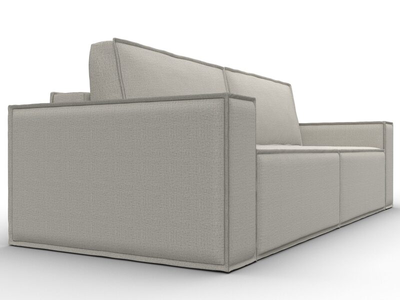 Диван прямой Куба, Рогожка, Амур 02 бежевый