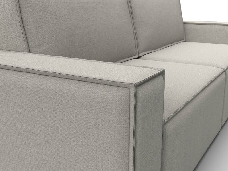 Диван прямой Куба, Рогожка, Амур 02 бежевый