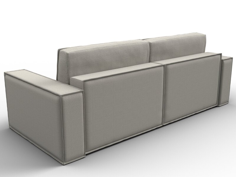 Диван прямой Куба, Рогожка, Амур 02 бежевый