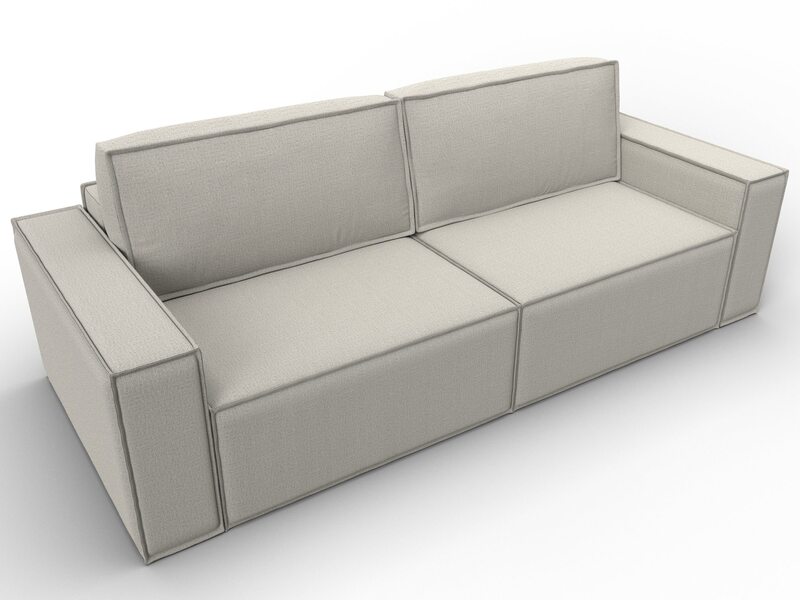 Диван прямой Куба, Рогожка, Амур 02 бежевый