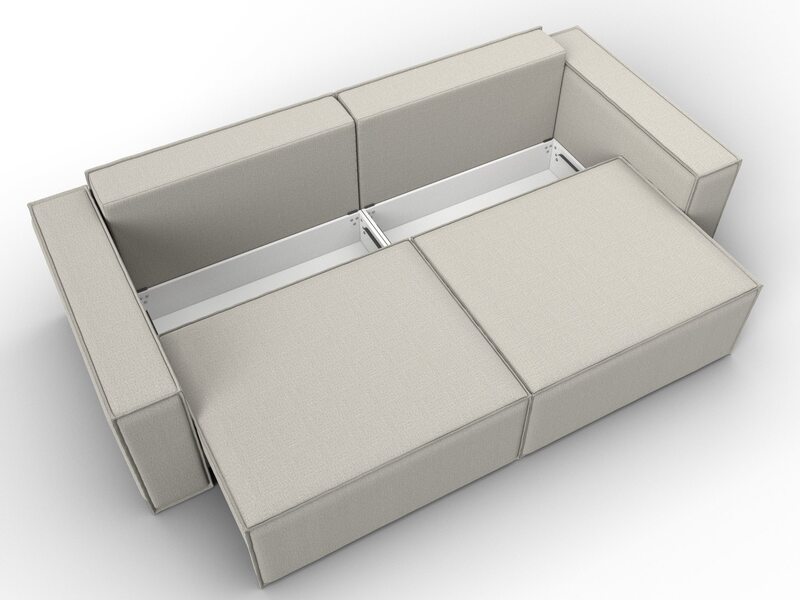 Диван прямой Куба, Рогожка, Амур 02 бежевый