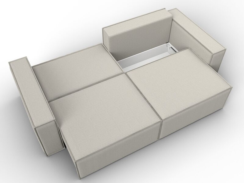 Диван прямой Куба, Рогожка, Амур 02 бежевый